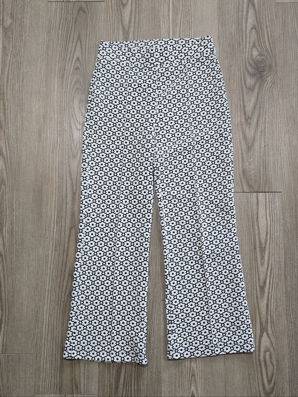 Free People Black & White Floral Pants Knit